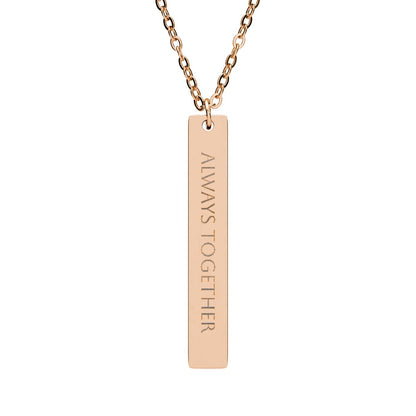 Engravable Vertical Bar Necklace — Personalized Morse Code Pendant