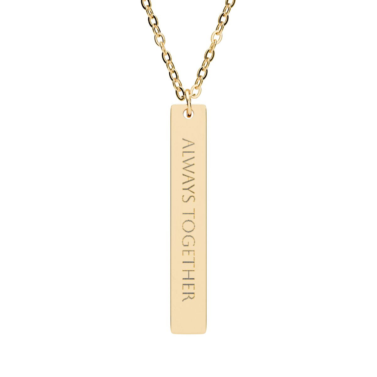 Engravable Vertical Bar Necklace — Personalized Morse Code Pendant