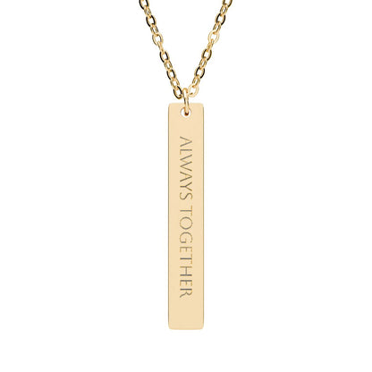 Engravable Vertical Bar Necklace — Personalized Morse Code Pendant